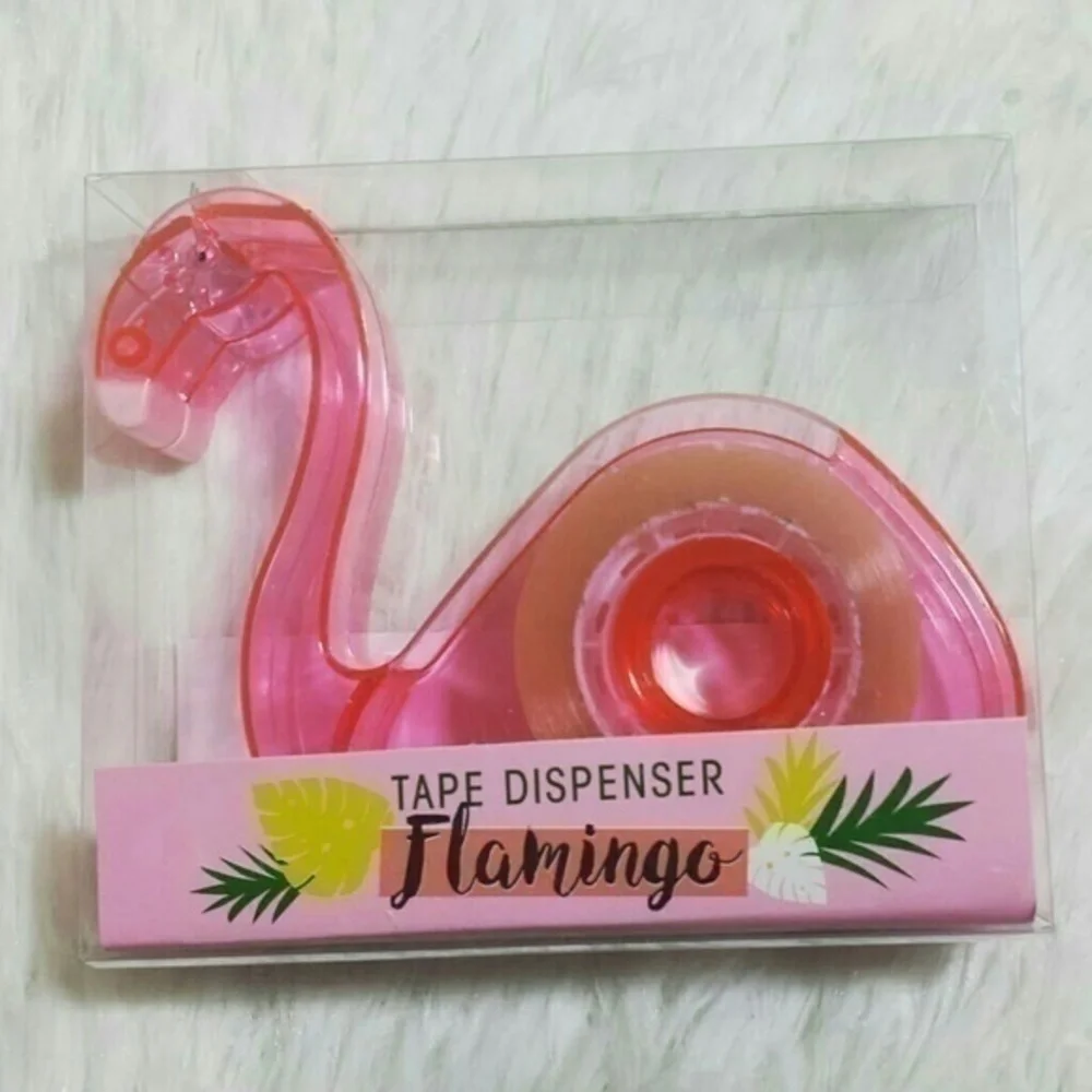 🛍Transparent Pink Flamingo Tape Despenser